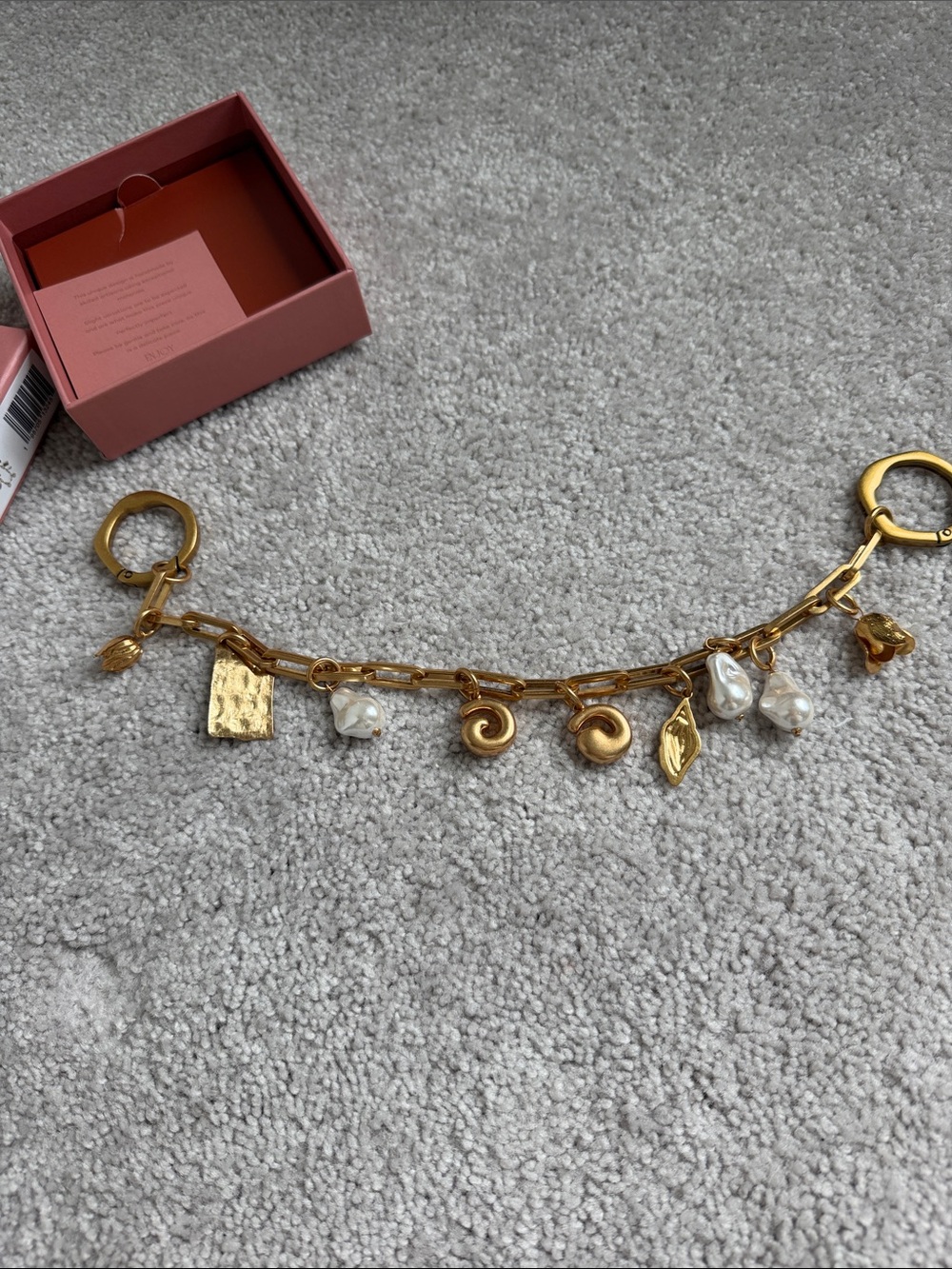 PRICE FIRM NWT cult gaia gold-tone charm chain with pearl drops - Picture 6 of 6